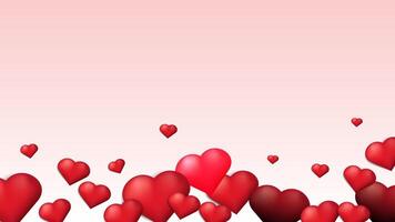 3d love heart realistic style for banner frame. Romantic 3d love greeting card template. vector