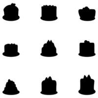 Silhouette of birthday cake. celebration flat illustration vector