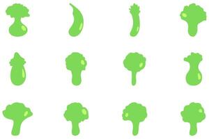 Simple vegetable icon set. Healty food flat design vector