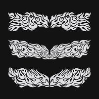 Set of hud design element with flames shape style. vector