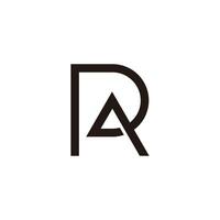 letter ra triangle simple overlap logo vector