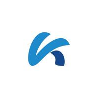 letter vk curves blue logo vector