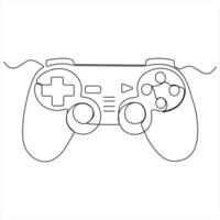 Single line continuous drawing of game controller joysticks or gamepads line art illustration vector