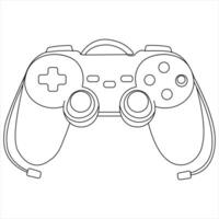 Single line continuous drawing of game controller joysticks or gamepads outline illustration vector