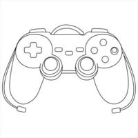 Single line continuous drawing of game controller joysticks or gamepads outline illustration vector