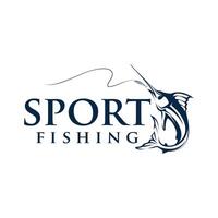 Marlin Fishing tournament logo template . Marlin Fish Jumping Illustration Logo design vector