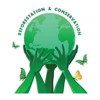 Go Green Save the world Illustration banner vector