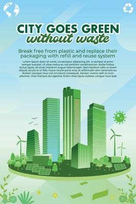 Go Green Save the world Illustration banner