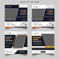 Real estate social media post template set usable for story and web internet ads vector