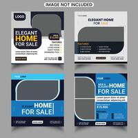 Real estate social media post template set usable for story and web internet ads vector