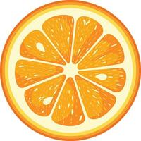 Fresh slice of orange isolated vector