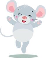 Cute mouse laughing happy isolated vector