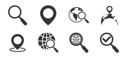 Icon set location searching vector