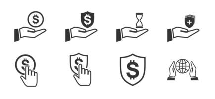 Icon set protection provider and banking vector