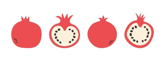 conjunto de resumen granada. sencillo granada. tropical Fruta colección diseño para interior, póster, cubrir, bandera. vector