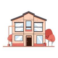 illustration of simple house isolated on white background flat design vector