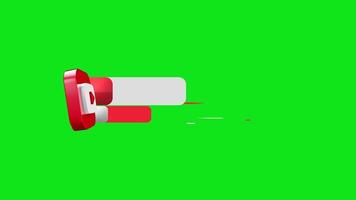 un rojo y blanco botón en un verde pantalla video