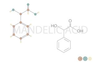 mandelic acid molecular skeletal chemical formula vector