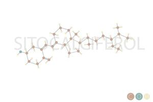 sitocalciferol molecular skeletal chemical formula vector