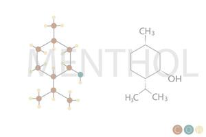 menthol molecular skeletal chemical formula vector