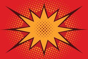 Modern red and crimson pop art background with halftone dots in comic style, vector