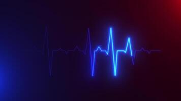 ecg cardiograma osciloscopio monitor latido del corazón línea. latido del corazón cardiograma, brillante neón legumbres, sin costura lazo video