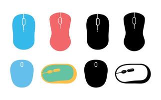 Set of Mouse icons. illustration in flat style vector