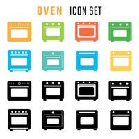 Set of Oven icons. illustration in flat style vector