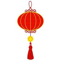 A Chinese red paper lantern, reminiscent of cultural richness and festive atmosphere. A festive festival for good luck. Moon festival, cultural presentations and decorative purposes. isolated vector