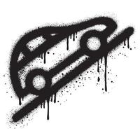 Spray Painted Graffiti car isolated with a white background. EPS 10. vector