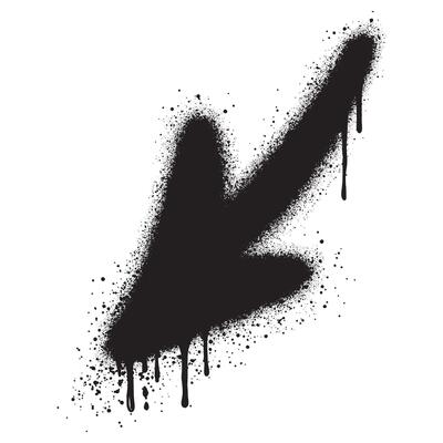 Spray Painted Graffiti arrow Sprayed isolated with a white background.