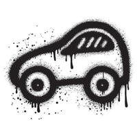 Spray Painted Graffiti car isolated with a white background. EPS 10. vector