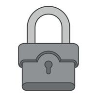 Metal padlock for security vector