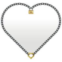 diseño candado con cadenas en corazón forma, marco para San Valentín día fotos vector