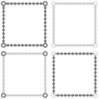 design of photo frame with cutting chains, square shape dungeon style chain vector