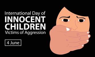 illustration graphic of a small child's face is covered by a hand, perfect for international day, innocent children, victims of aggression, celebrate, greeting card, etc. vector