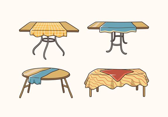 Set of wooden tables sticker design, icon design and illustration