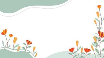 Abstract flower background design floral border frame vector