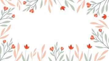 Abstract flower background design floral border frame vector