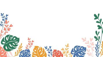 Abstract flower background design floral border frame vector