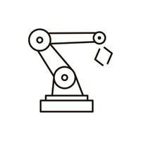 Mechanical arm icon. Thin linear mechanical arm outline icon isolated on white background from artificial intelligence collection. Line sign, symbol for web and mobile vector
