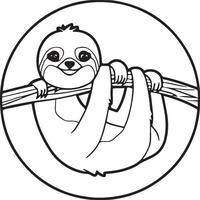 Sloth coloring pages. Sloth animal outline for coloring book vector