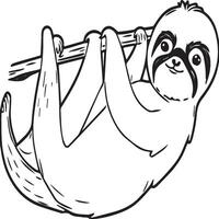 Sloth coloring pages. Sloth animal outline for coloring book vector