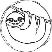 Sloth coloring pages. Sloth animal outline for coloring book vector