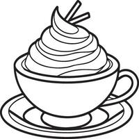 Food Drink and Sweets coloring pages. Food Drink and Sweets outline for coloring book vector