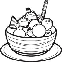 Food Drink and Sweets coloring pages. Food Drink and Sweets outline for coloring book vector