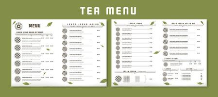 Tea Menu Template vector