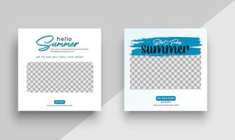 Summer sale social media post template vector