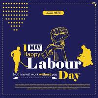 labour day post design template vector