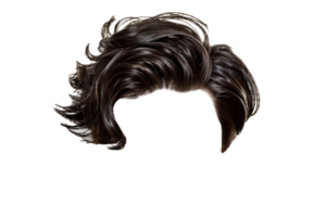 Black hair wig. Male hair coiffure png